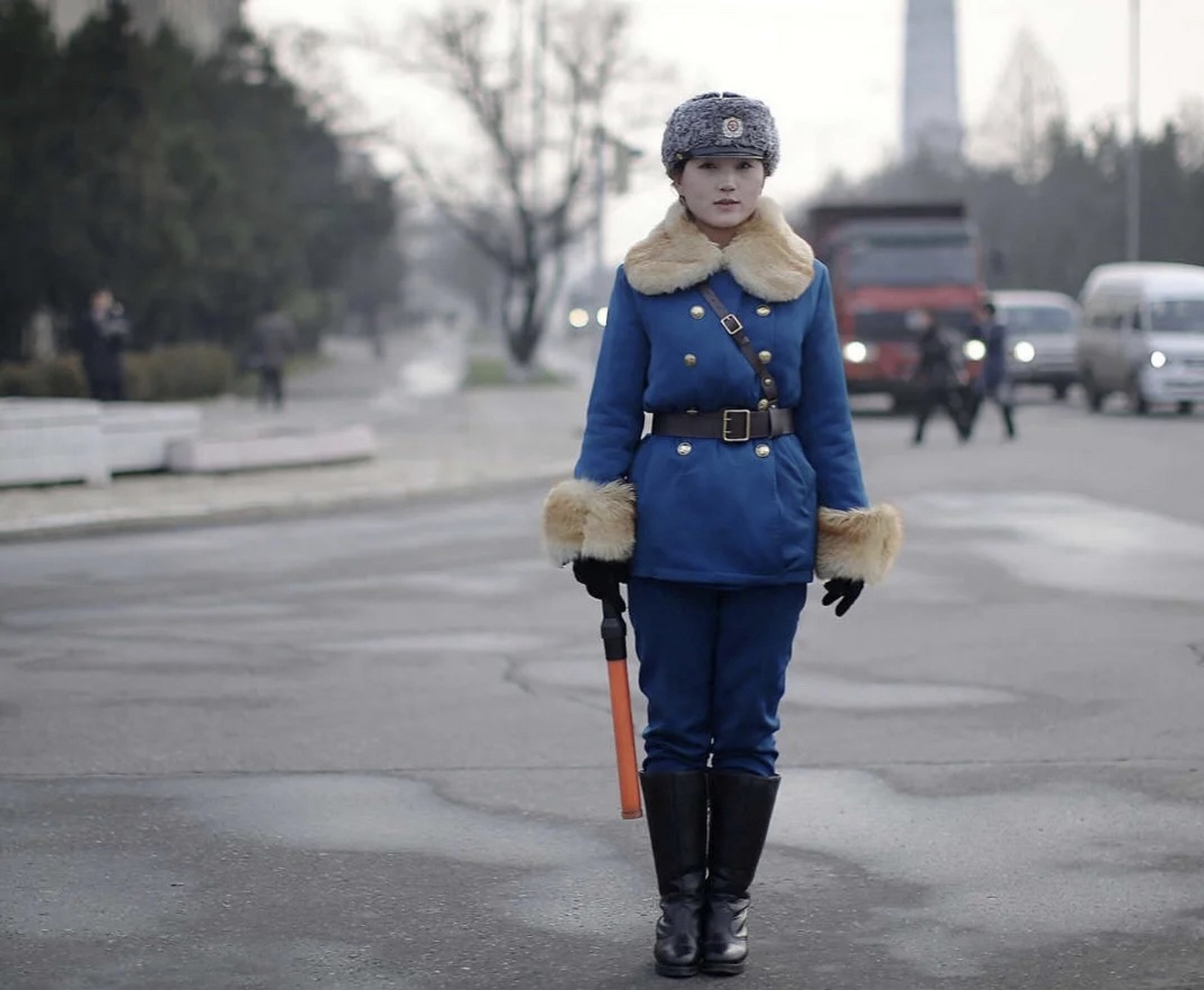 朝鲜美女 交警图片