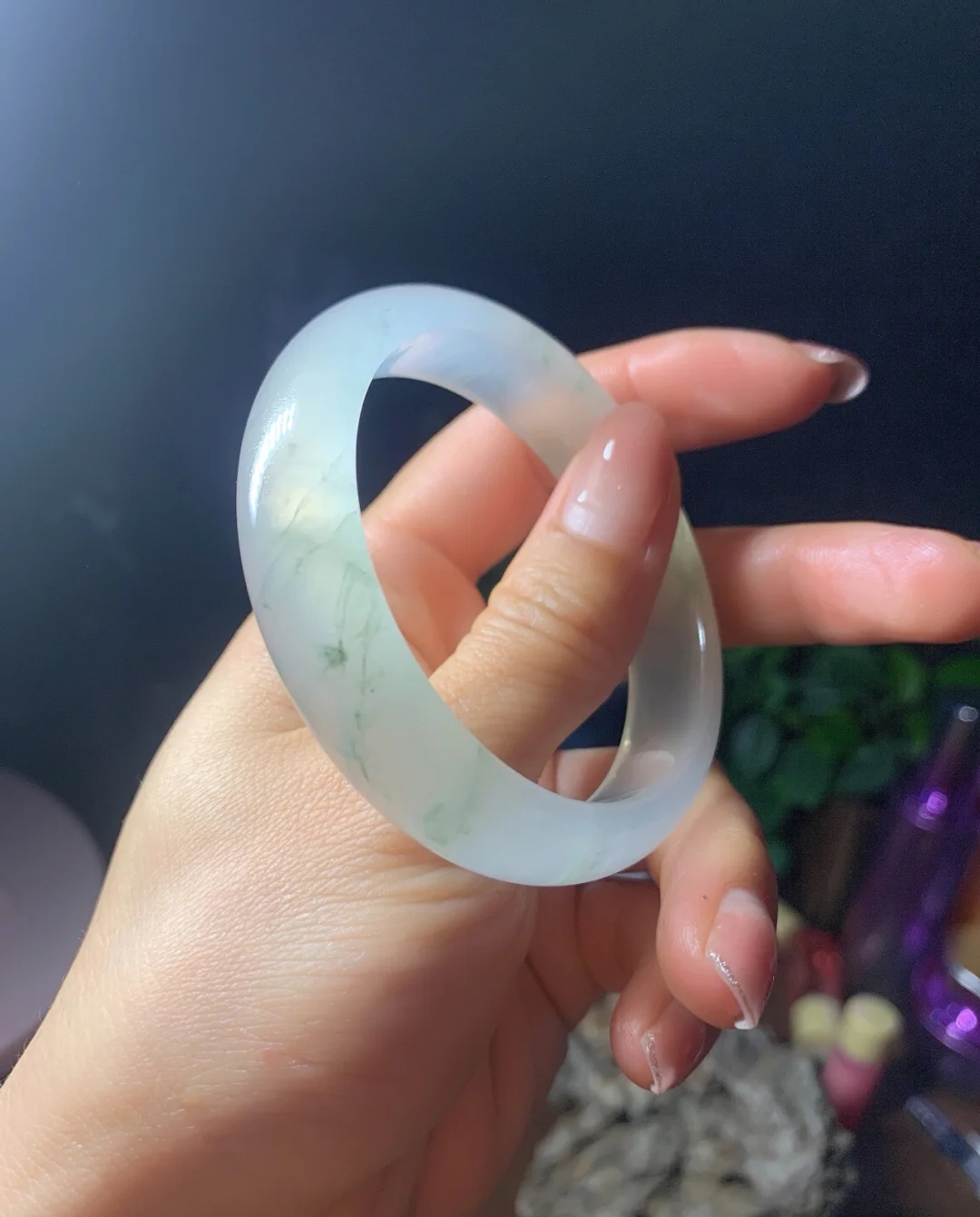 高品金丝绿翡翠手镯