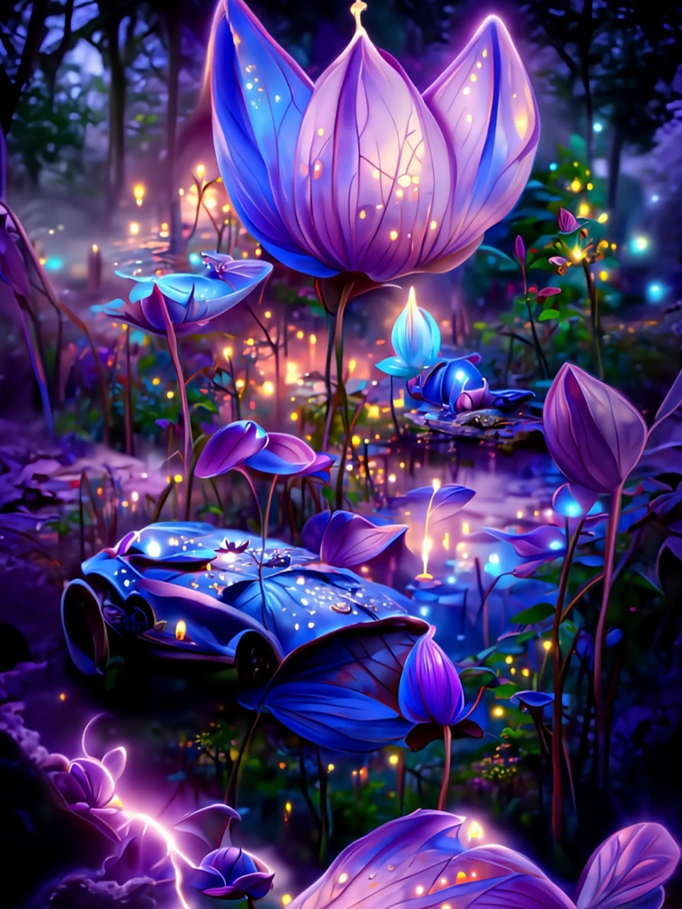 插画欣赏——美丽的紫色花海 #插画# #画# #二次元美图