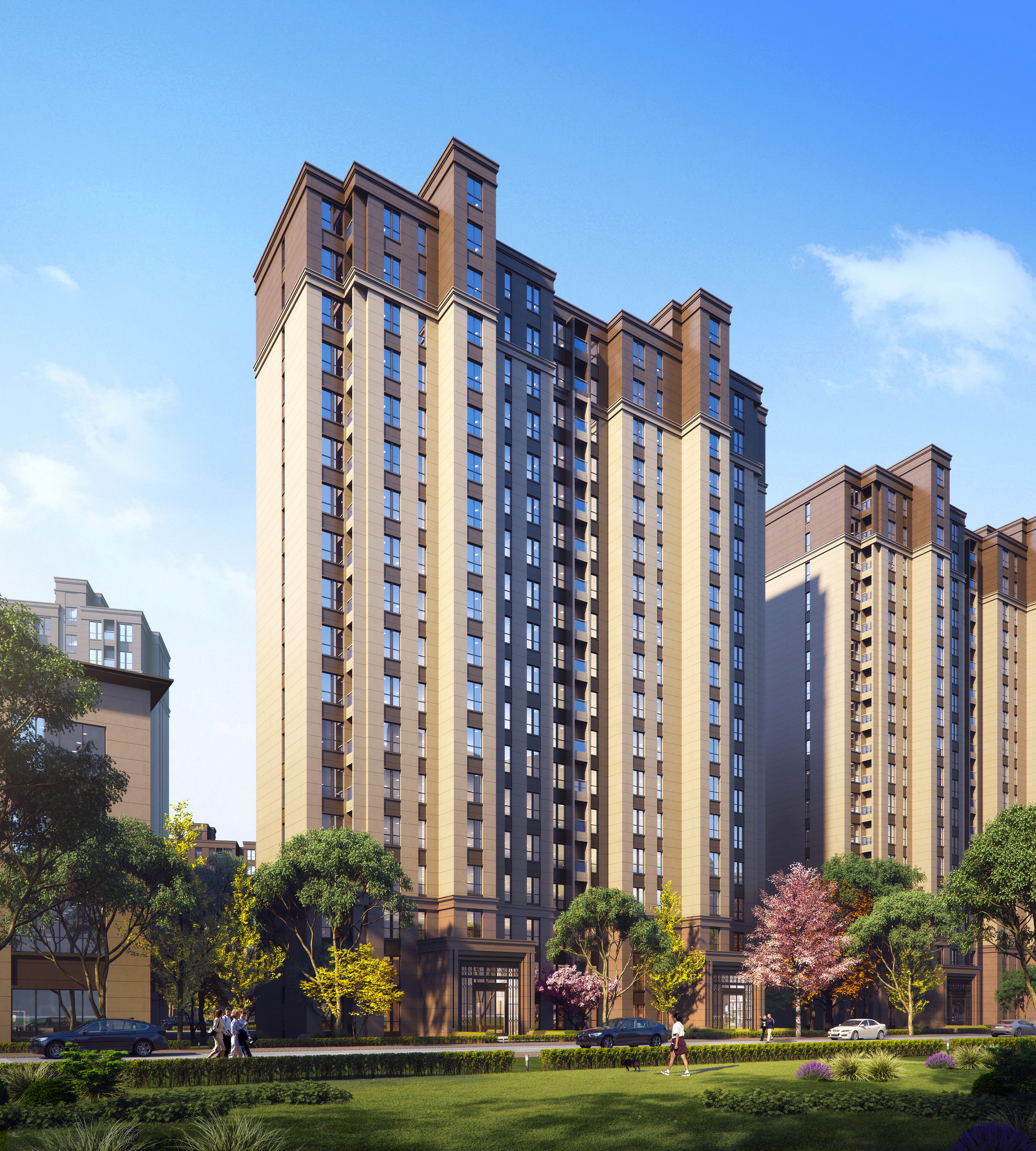 一套住宅小区效果图