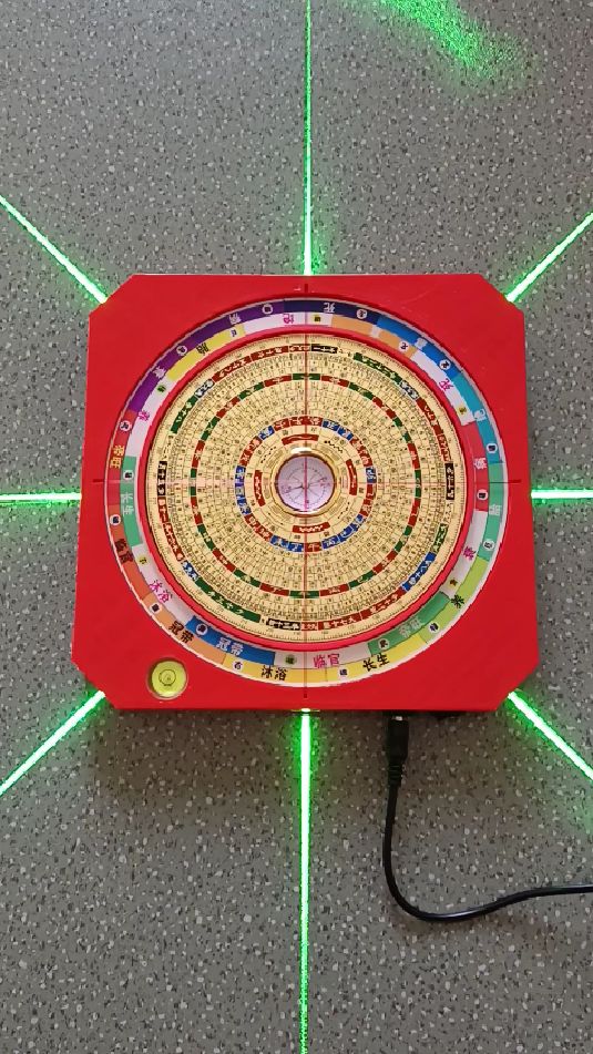 六寸"八面激光"三合12长生水法罗盘-度小视