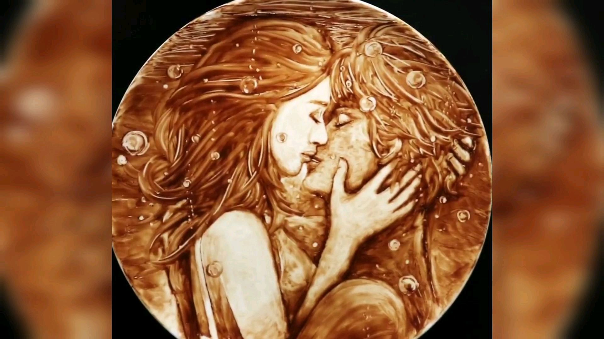 竟然用巧克力画画,还画得这么美,画完了盘子能借我舔一下吗