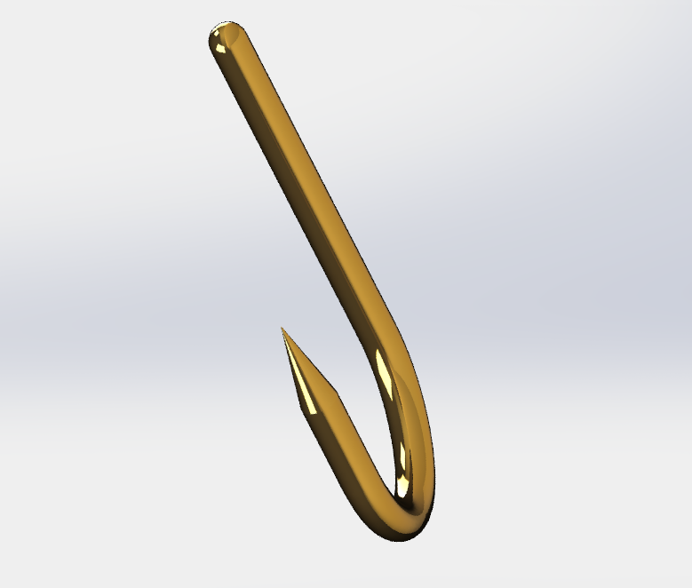 金色的鱼钩怎么画
