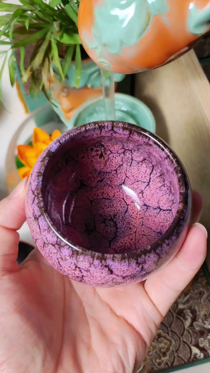 建盏窑变龙蛋杯