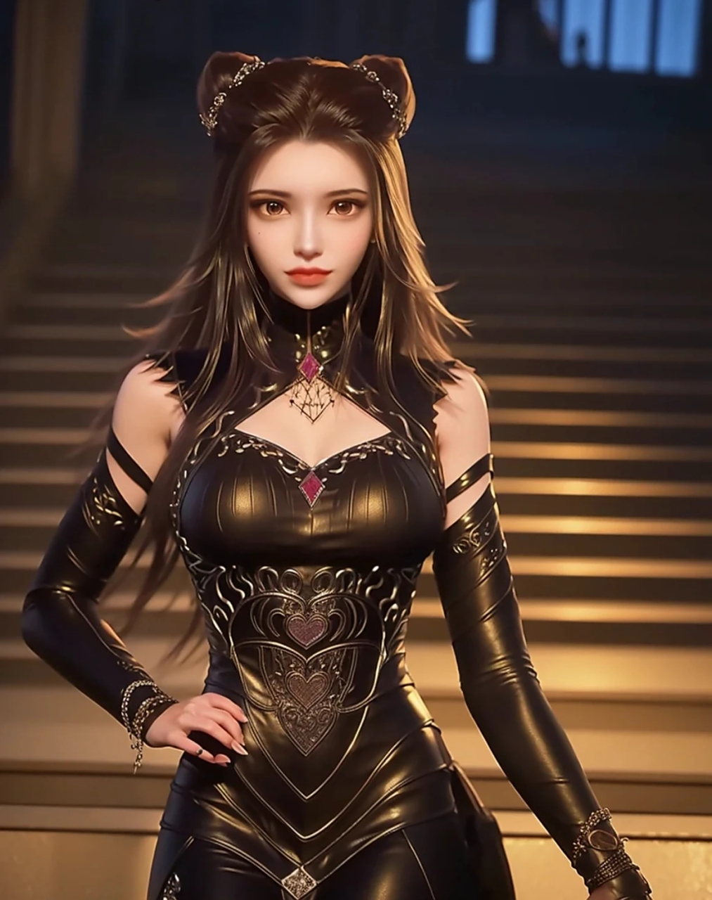 美图分享#朱竹青&标配黑色皮衣