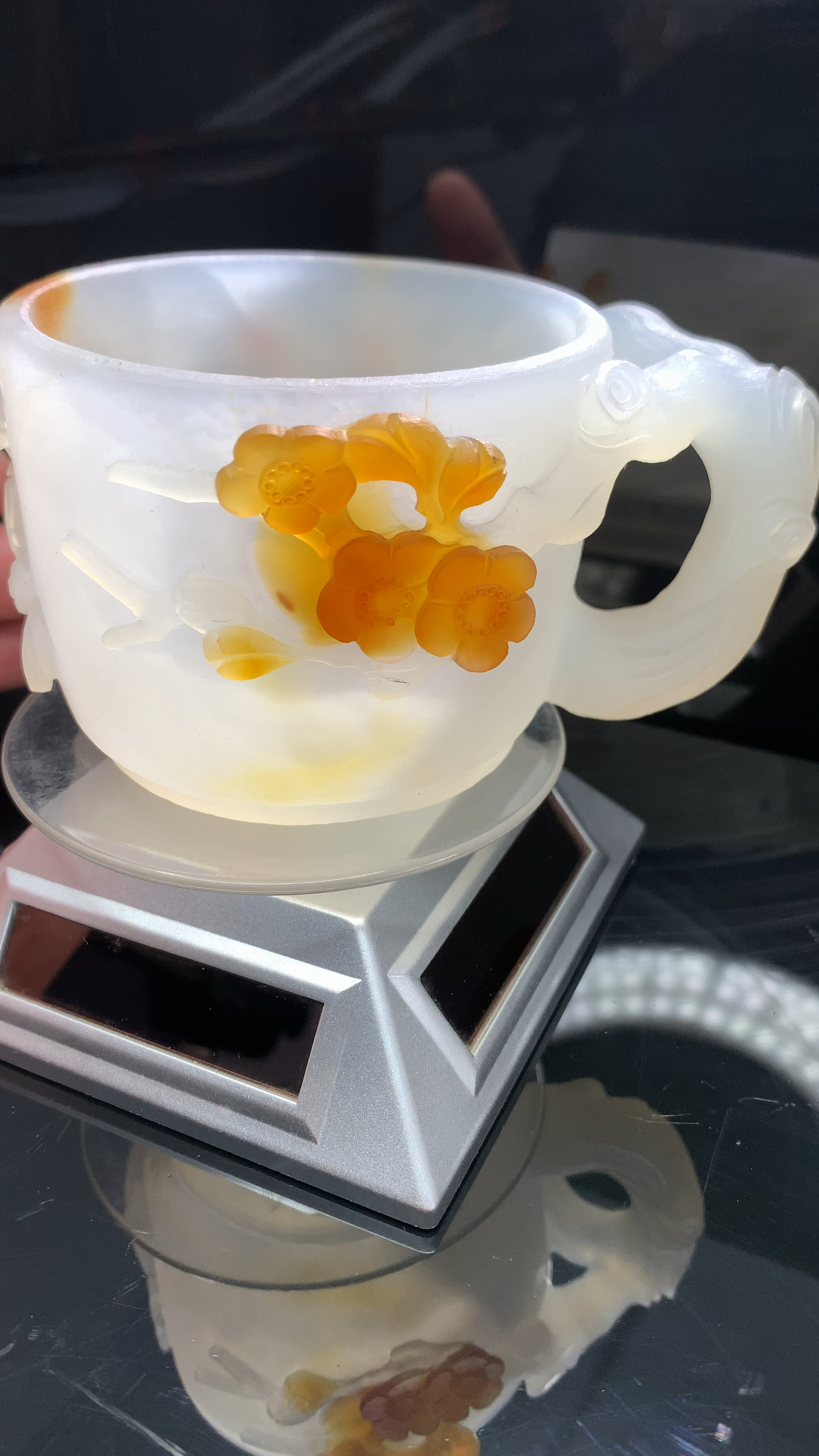 玛瑙杯子,雕花巧雕,高大上主人杯,喜欢来直播间-度小视