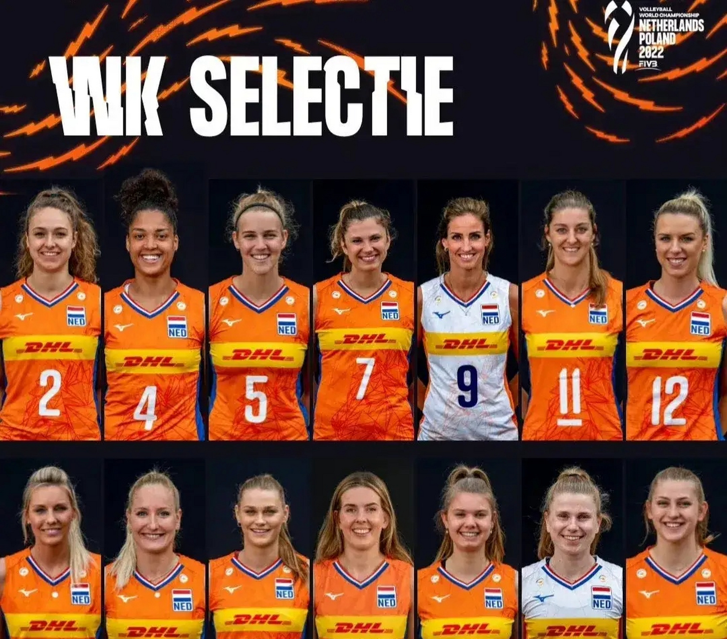 2022年女排世锦赛荷兰女排的14人大名单新鲜出炉,具体展示如下: 主攻