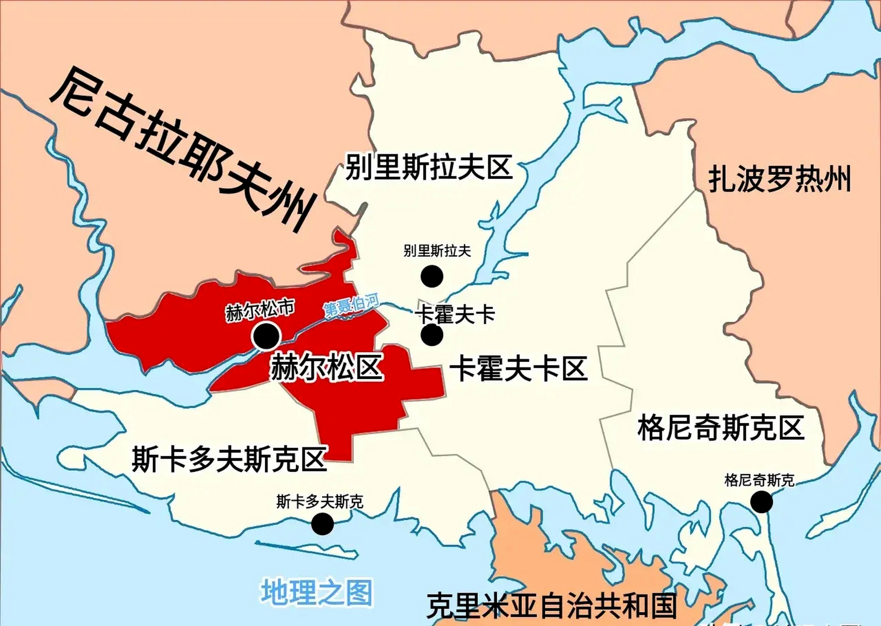 赫尔松市 地图图片