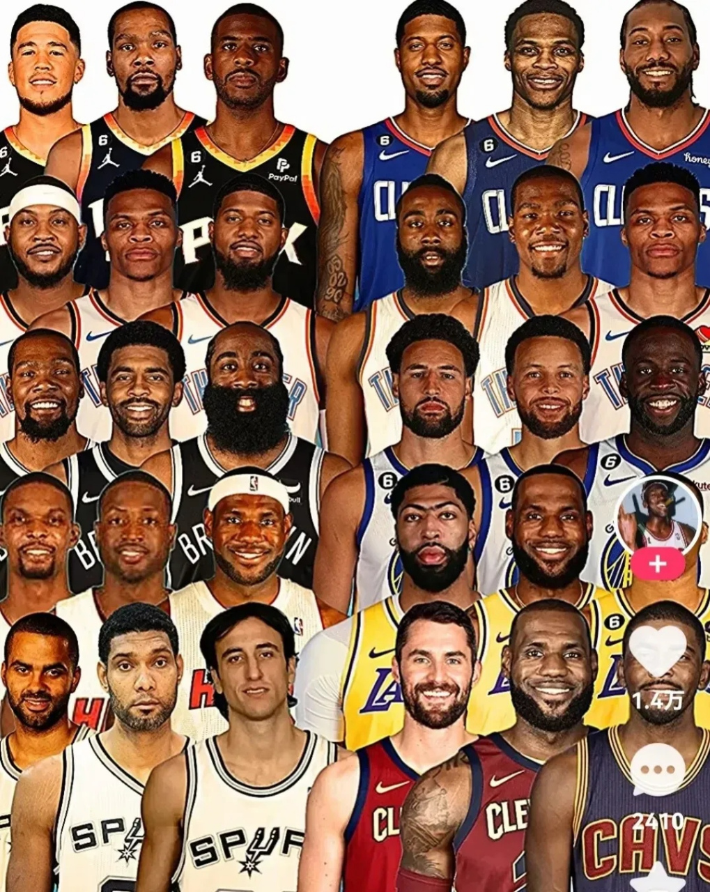 nba最强三人组,你认为那一组是历史最佳?  1.杜兰特,布克,保罗 2.