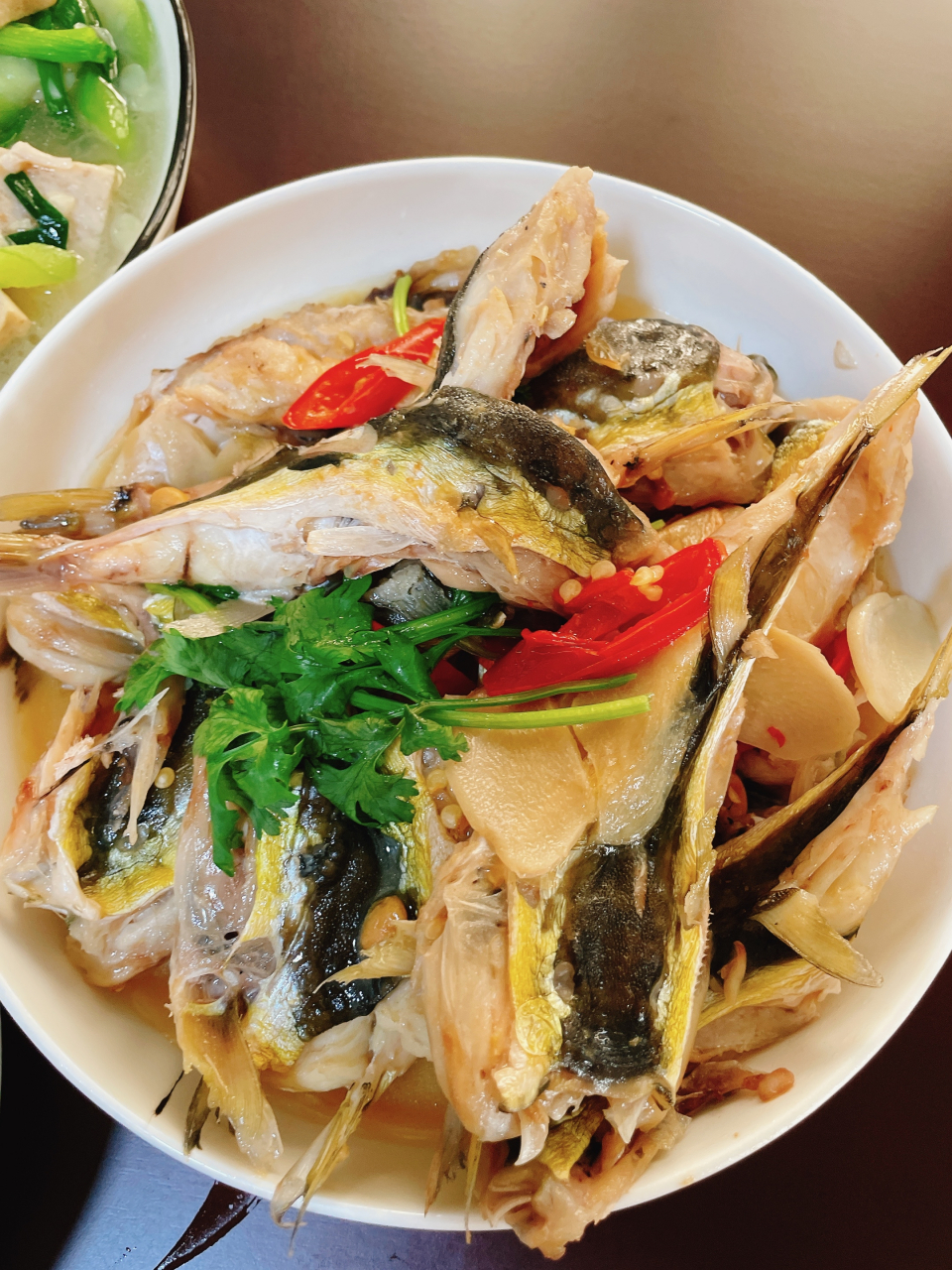 潮汕家常菜 豆酱姜者青乖鱼 白灼生菜 秋瓜煮肉饼 佛跳墙浓汤 家常