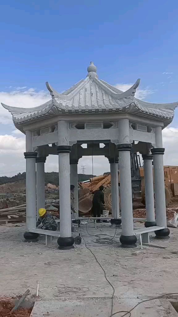 花岗岩八角石亭子楼兰雕塑