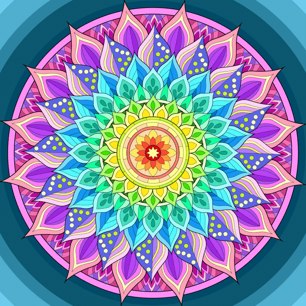 涂色曼陀罗,心平气和,假期愉快#中秋节国庆节双倍快乐