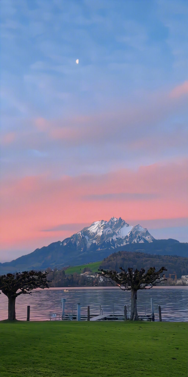 可以做黄昏的壁纸 #绘画欣赏