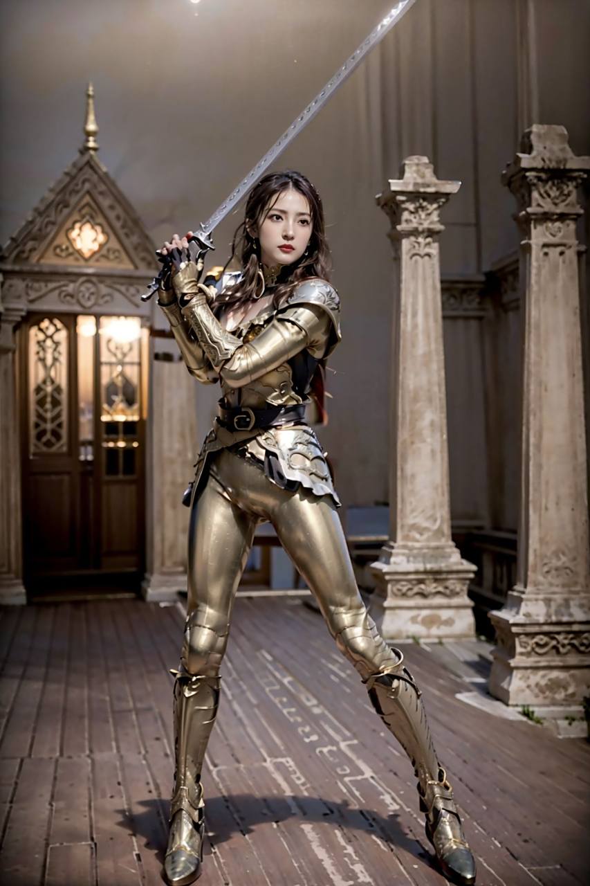 ai生成的盔甲女战士