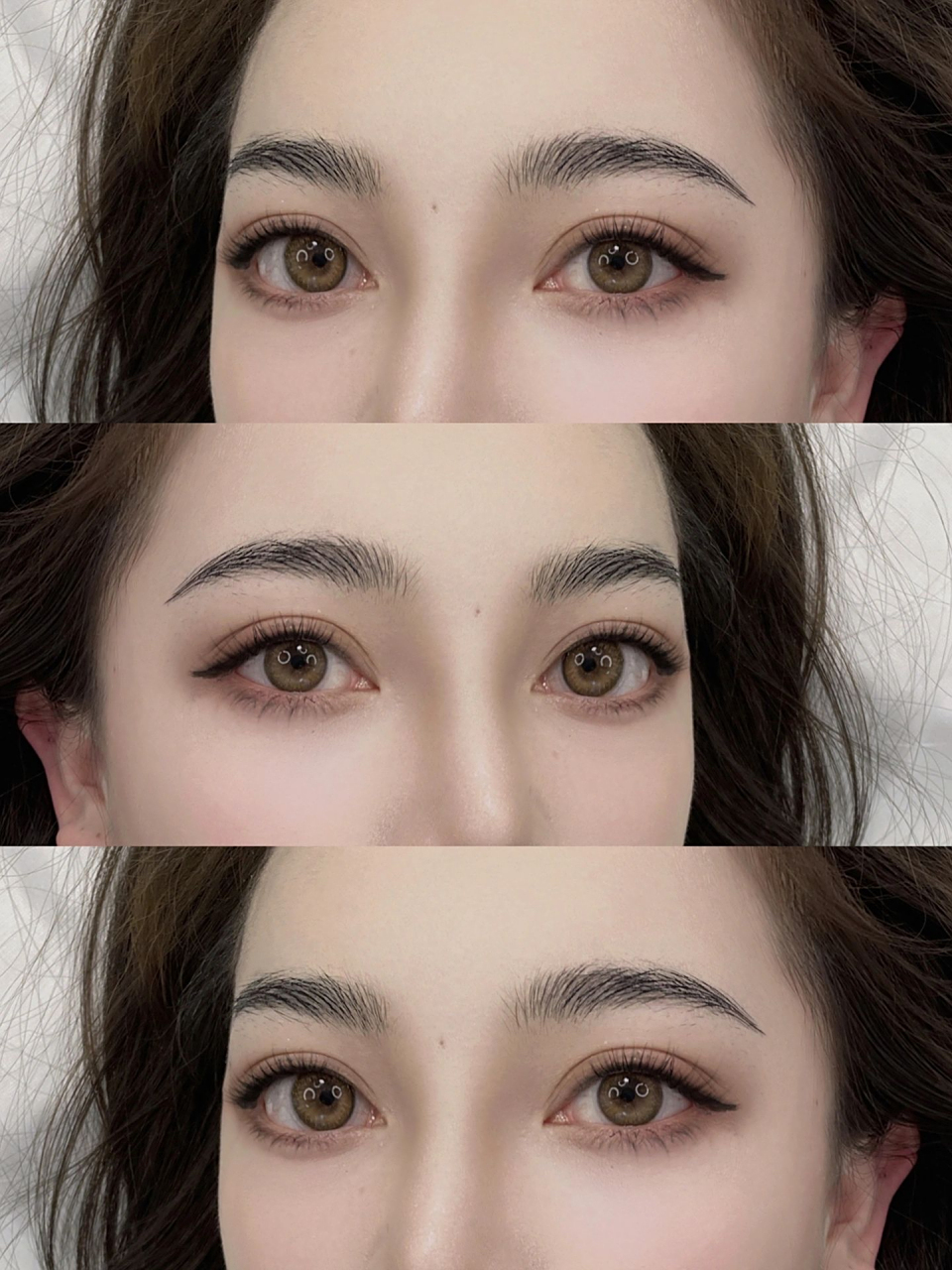 根据毛发生长方向填补空白根据骨相调整下面达到眉包骨的效果 根根