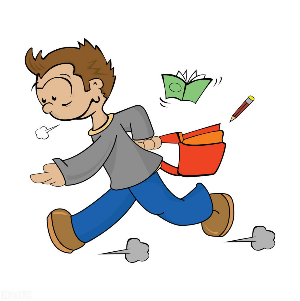 今天路过一学校附近,看到一个学生一路小跑,像是要迟到的样子.