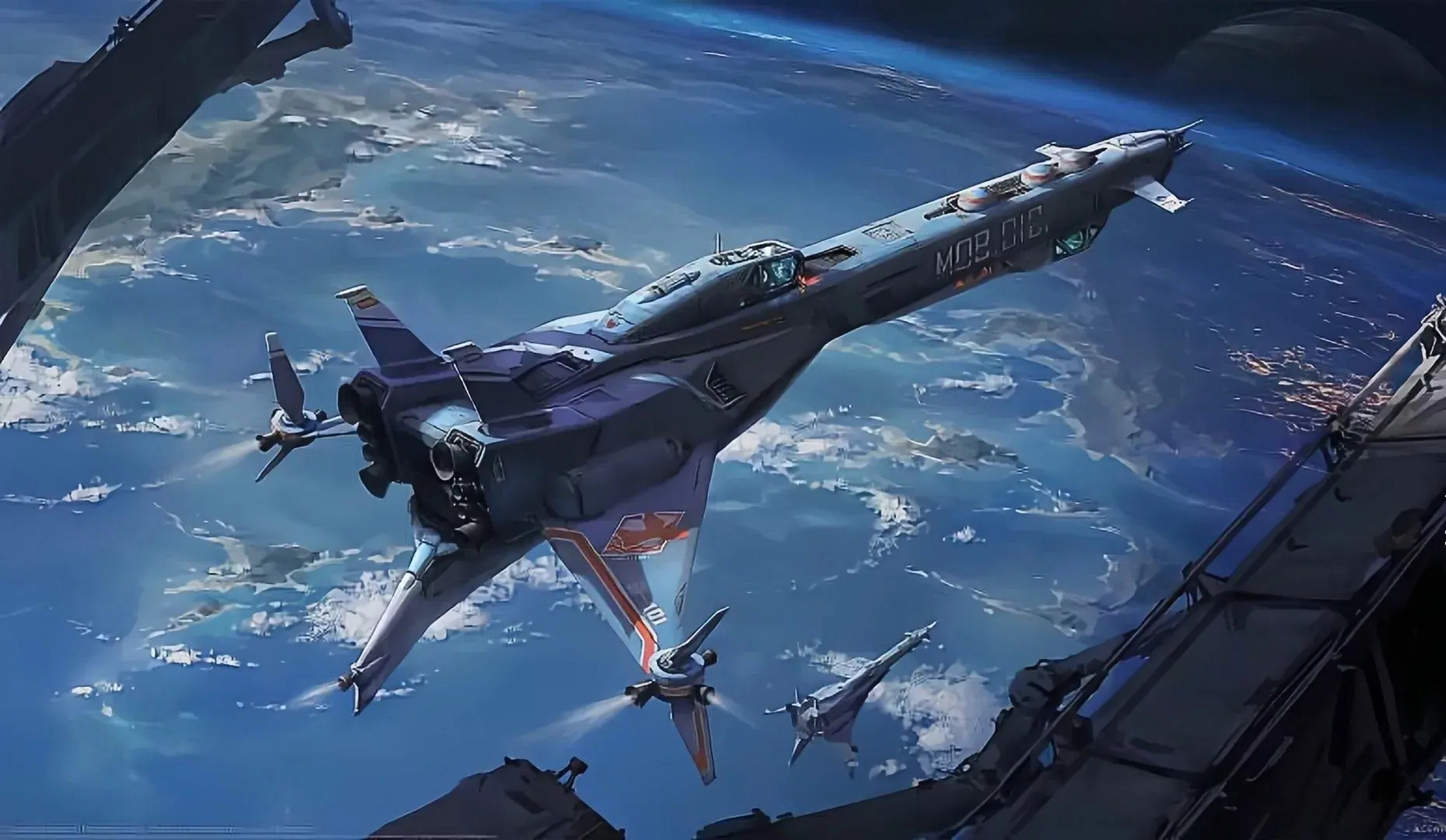 一组展现人类太空战舰的绘画作品,我们的征途是星辰大海.