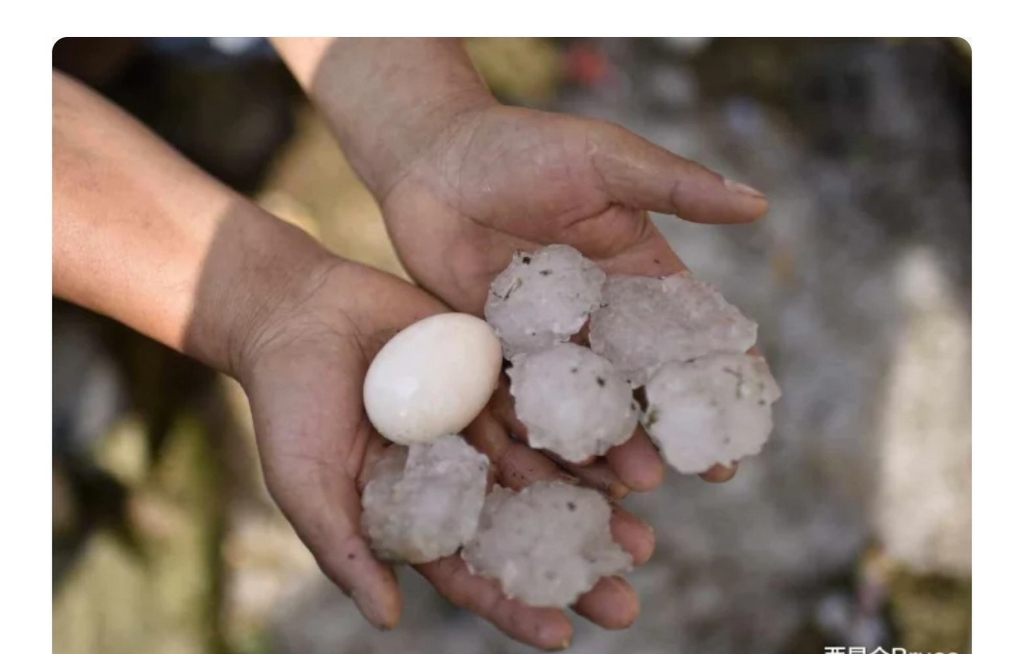 宁安镇遭遇极端强对流天气,最大冰雹直径达9厘米 2023年7月1日,黑龙江