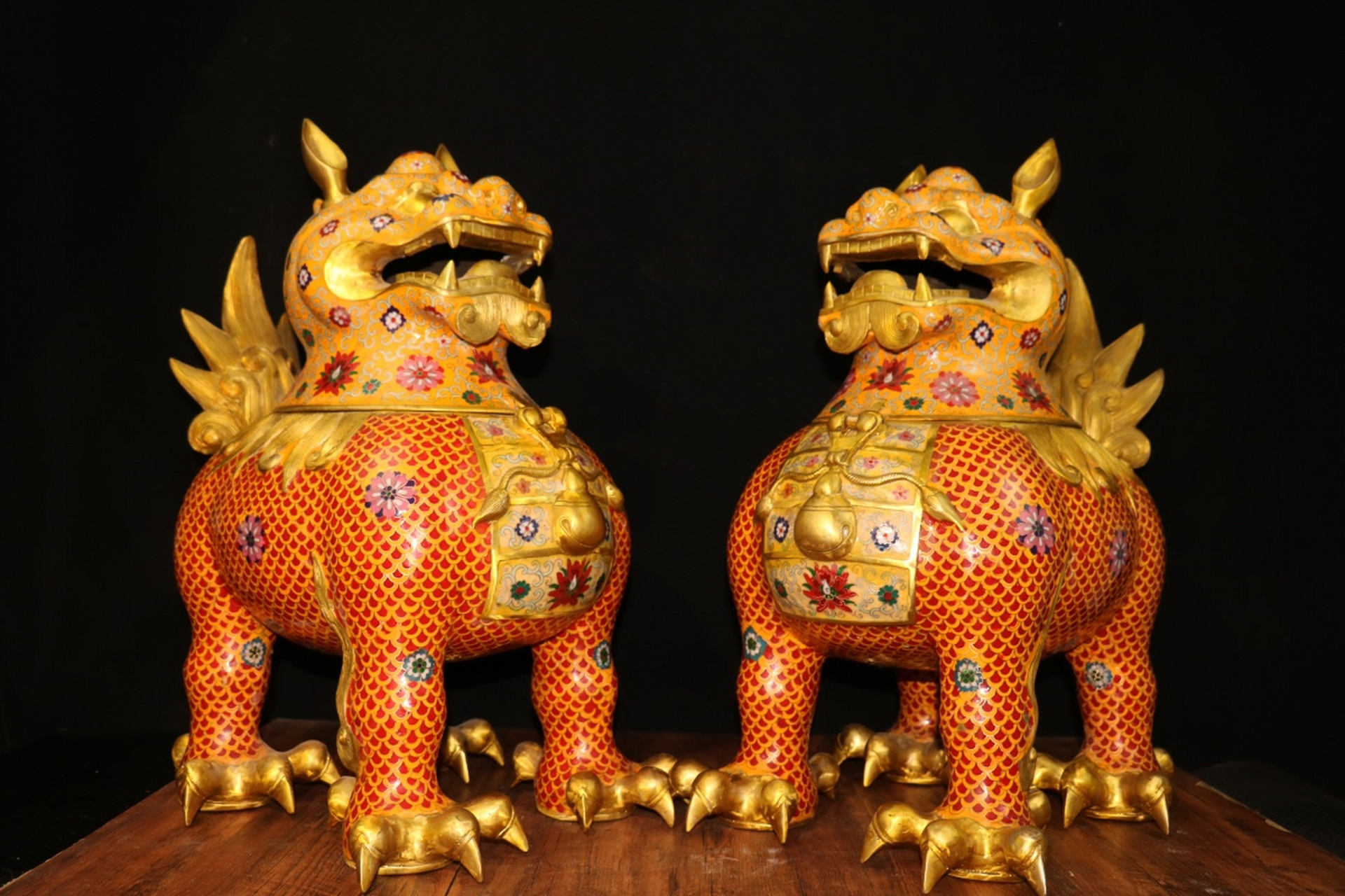 馆藏珍品——【铜61珐琅彩61麒麟炉】 旧藏纯铜胎景泰蓝招财麒麟