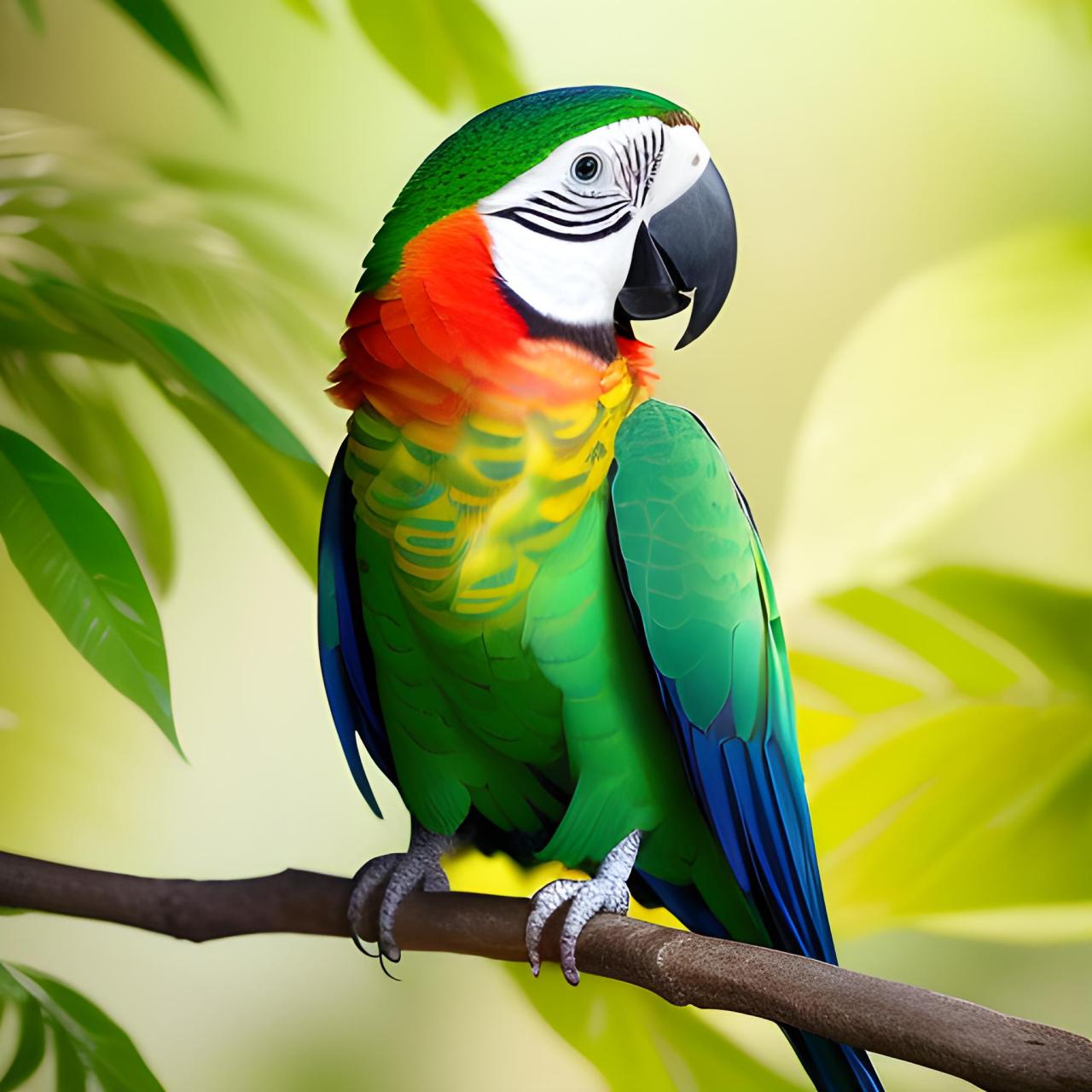 (分享图片)一只非常漂亮的鹦鹉站在树枝上 #鹦鹉