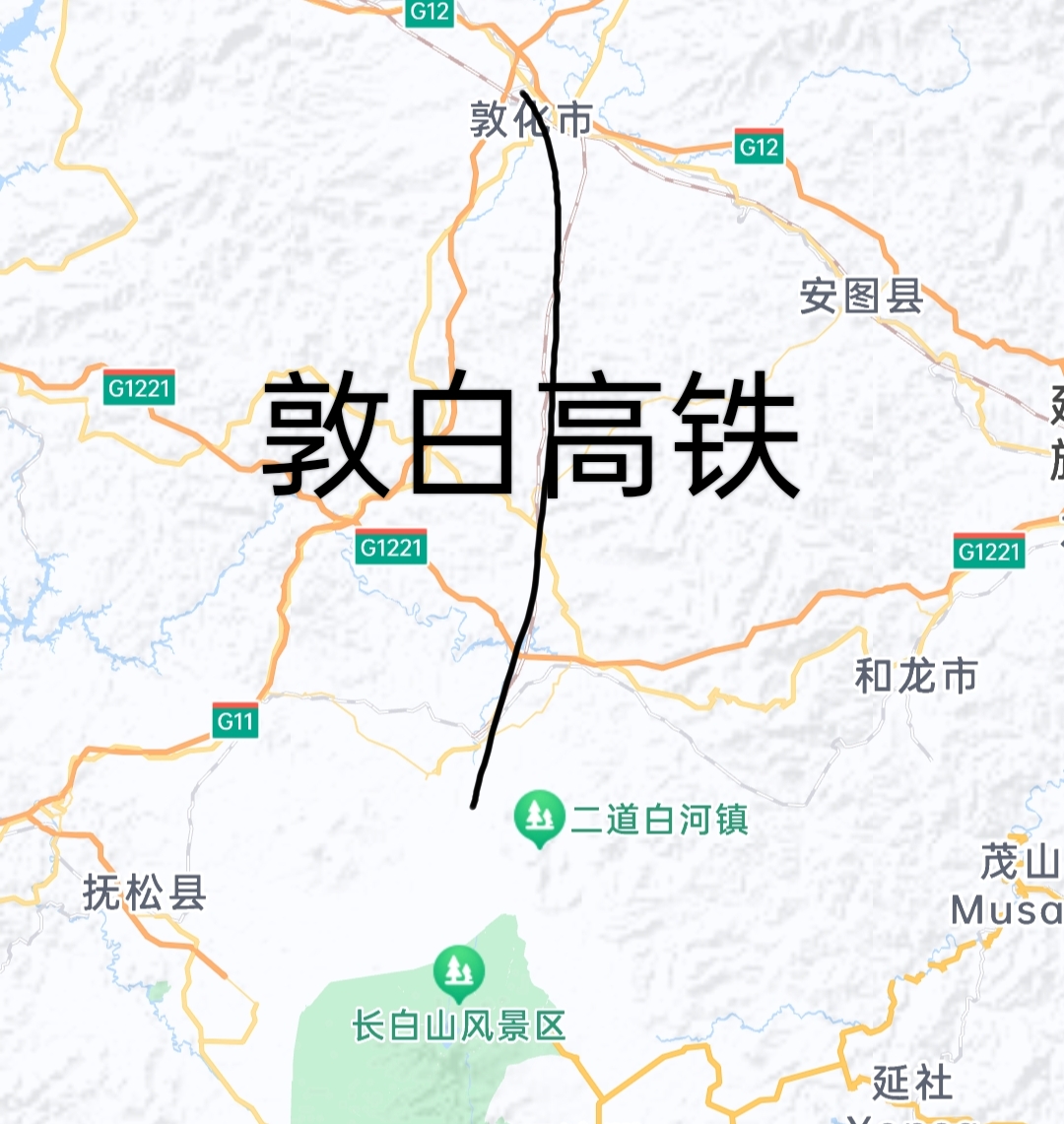 敦白高铁的终点是长白山,不是白山市