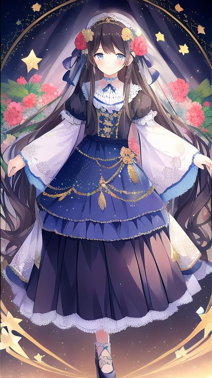 有趣表情 :好看的公主裙动漫美女头像表情手机壁纸#有趣表情# #动漫