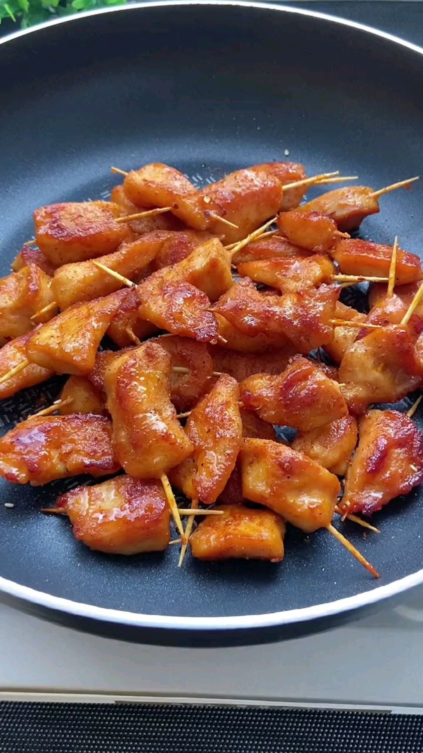 奥尔良口味牙签肉,焦香美味