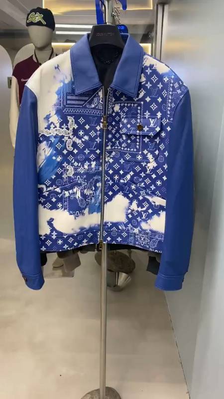 lv路易威登印花羊皮夹克,个性时尚非常潮流-度小视