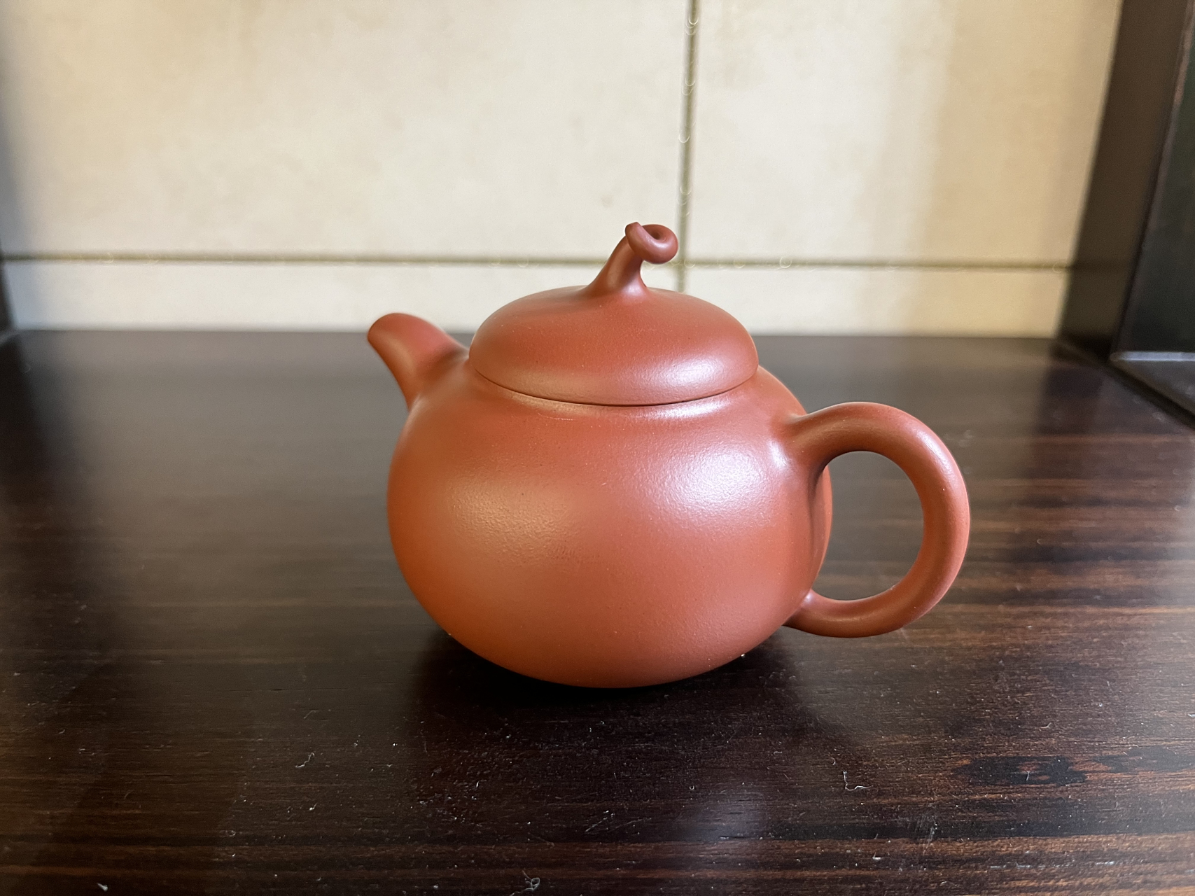 《茄段壶》 140cc原矿大红袍02 国工 钱洁 全手制#宜兴紫砂壶# #全