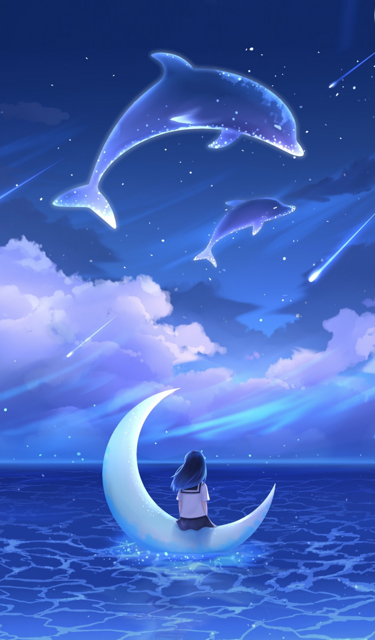 万物皆有裂痕,那是光进来的地方.  治愈系 鲸壁纸