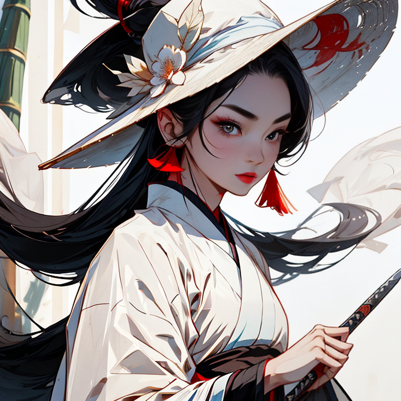 二次元白发侠女#不穿秋裤也能过冬#  #动漫白发美女