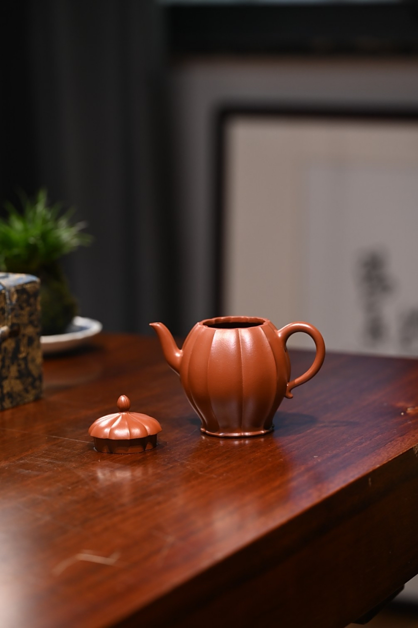 【葵菱】  原矿朱泥,260cc#宜兴紫砂壶# #全手工