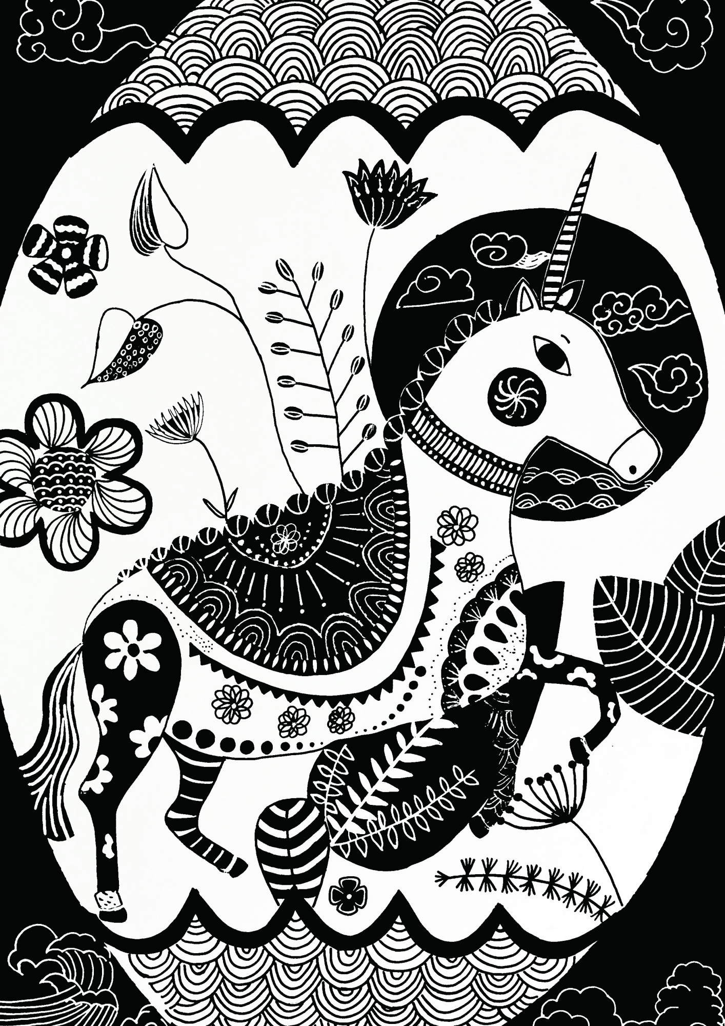 创想类黑白线描素材,练手用特别实用!