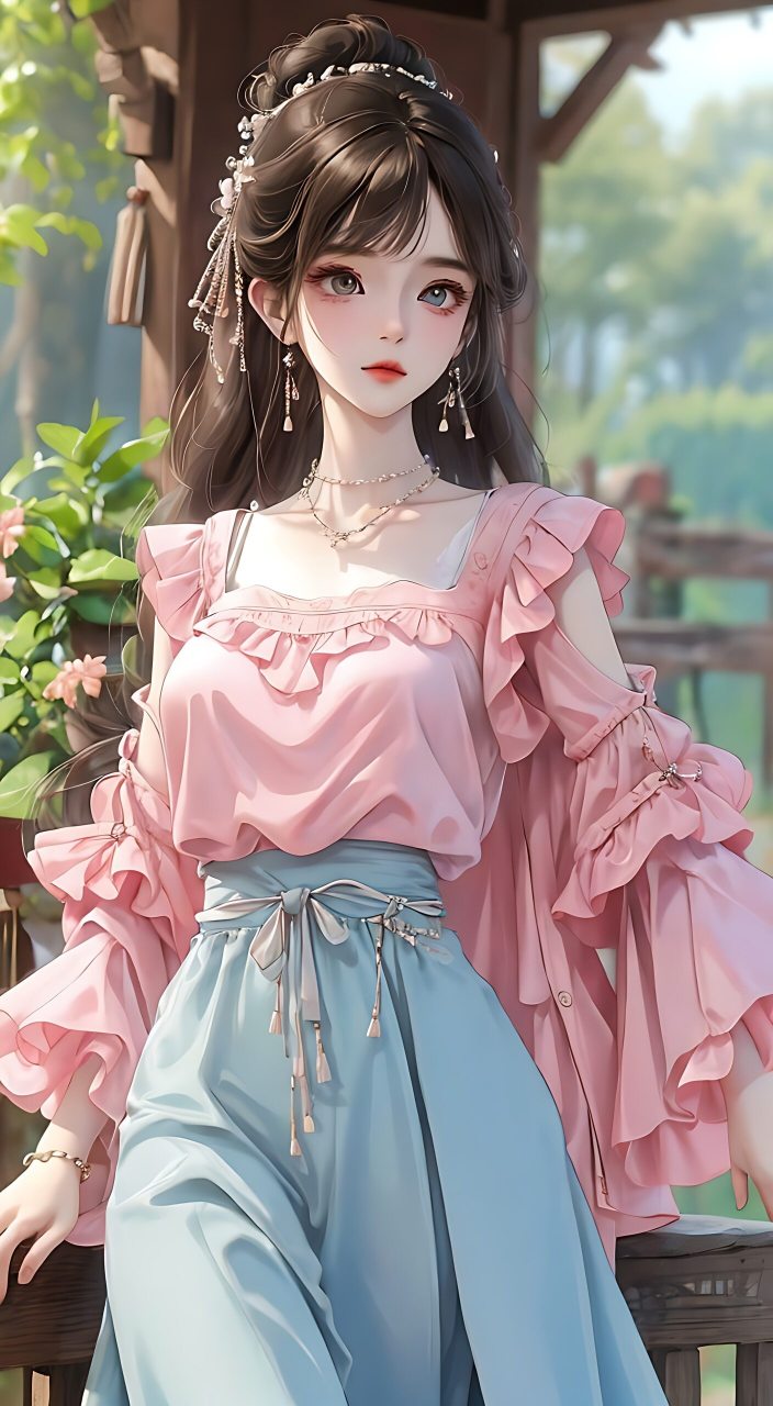 粉粉嫩嫩的女色系壁纸#古风插画# #时尚潮酷