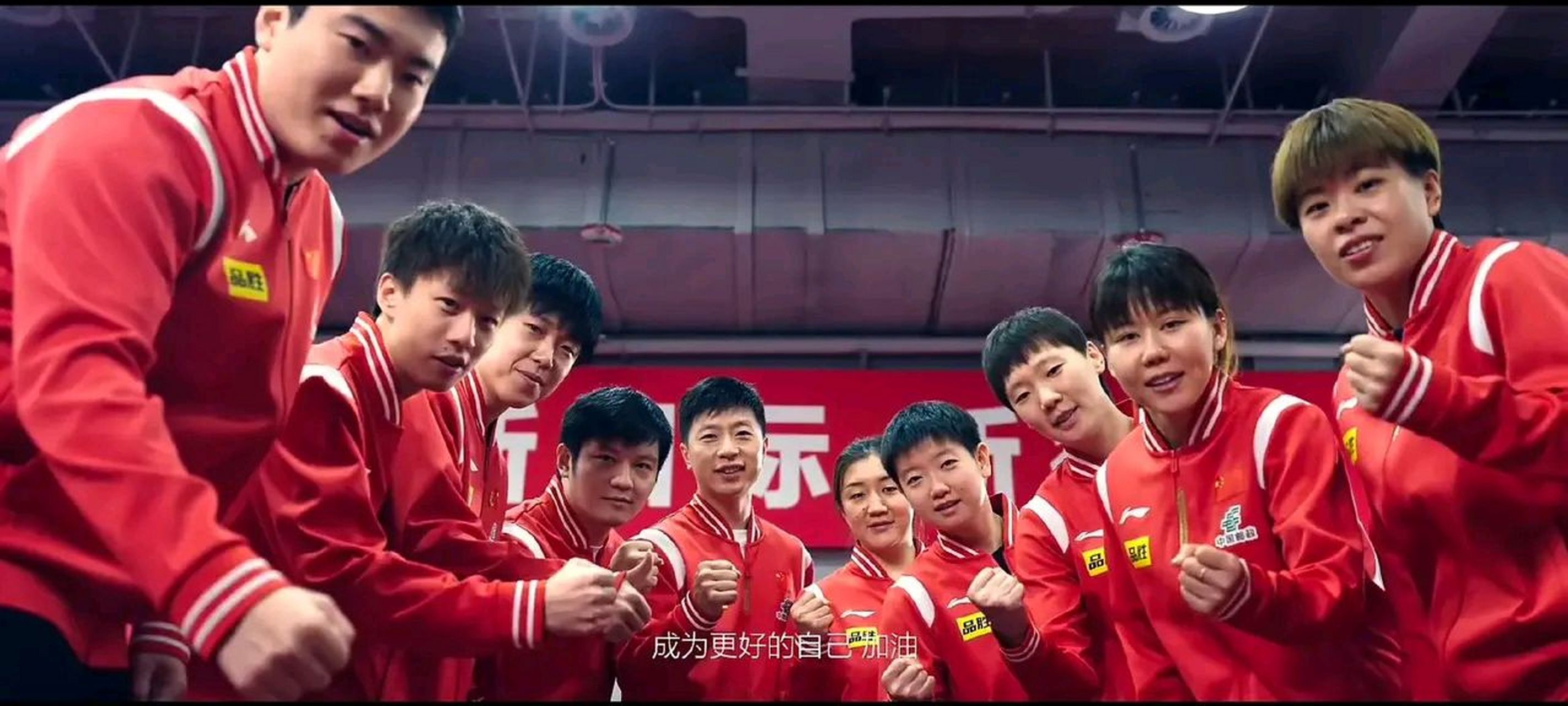 马龙和陈梦两人带领国乒主力队员合影,马龙,樊振东,王楚钦,林高远