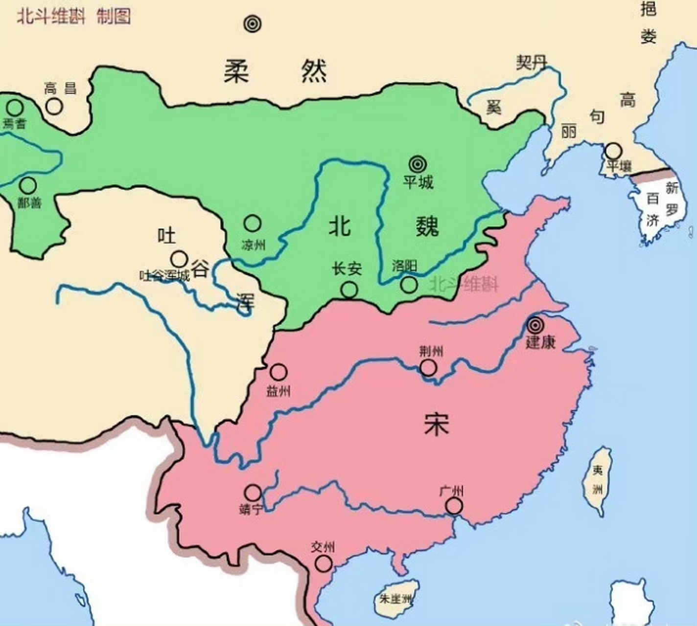 拓跋焘统一北方的时候,南方的刘义隆开创了"元嘉之治".