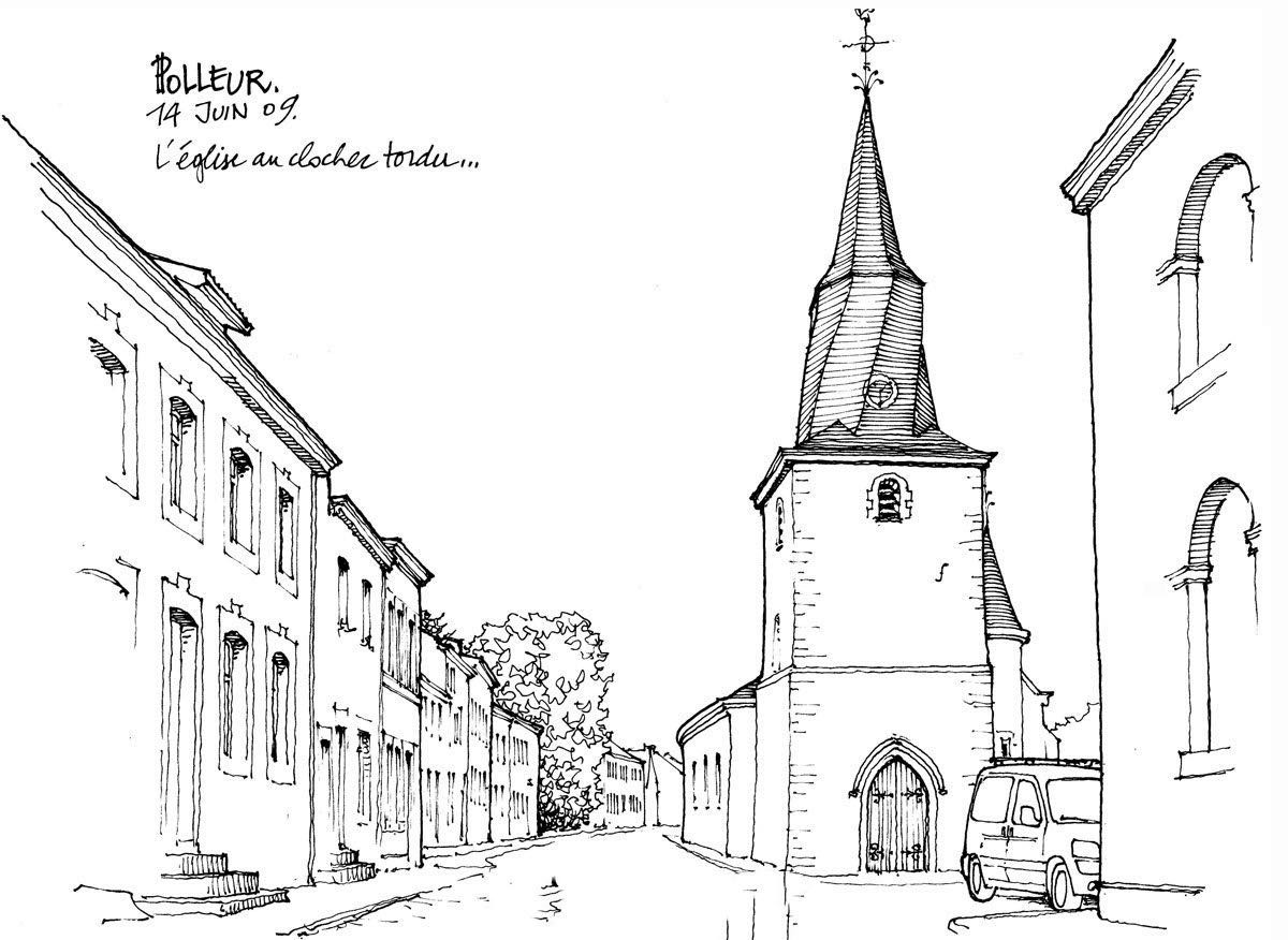 疏密讲究的风景速写,国外建筑师手绘线稿