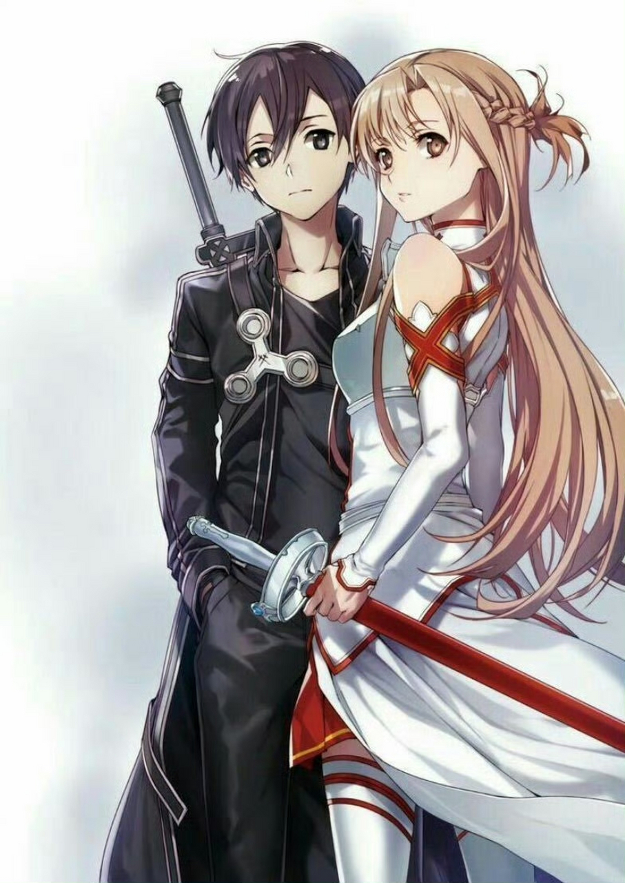 「刀剑神域 」桐人和亚丝娜 #经典动漫# #动漫cp