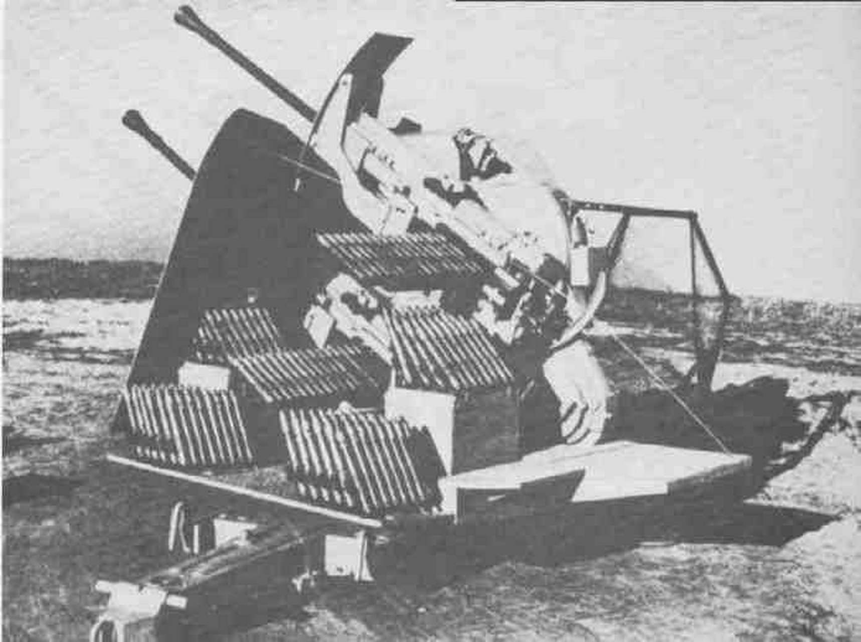 二战期间德国陆军的37毫米flakzwilling 43高炮 该型火炮自动机由牵引