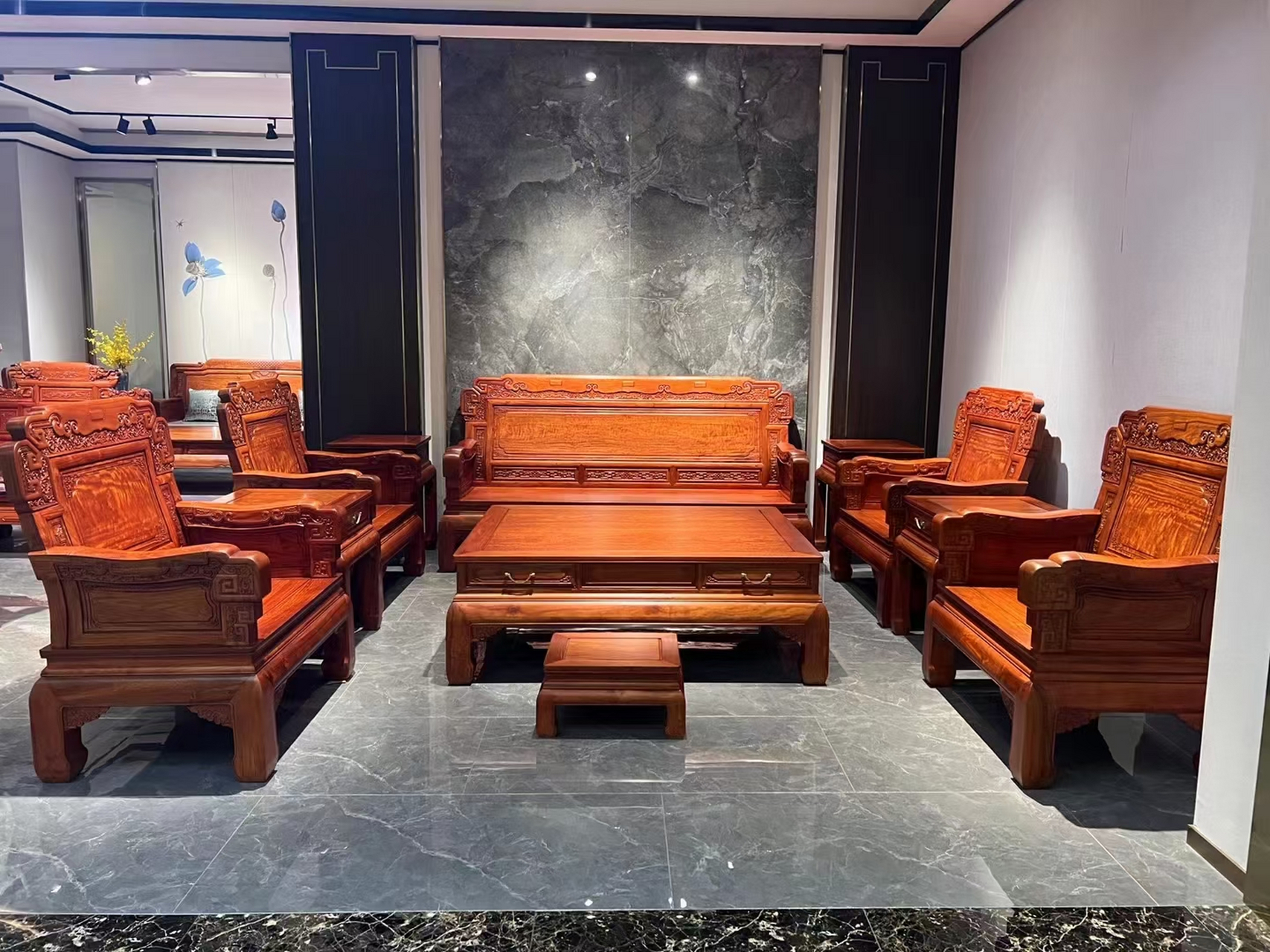 鸿福沙发 缅甸花梨(大果紫檀) 新货刚出炉,细磨打蜡 有没有喜欢的