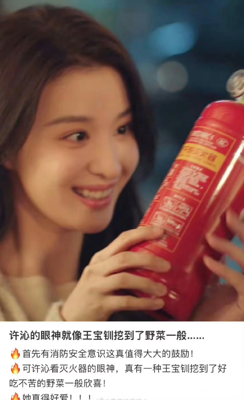 许沁看灭火器vs王宝钏看野菜,这眼神真的让人有点迷