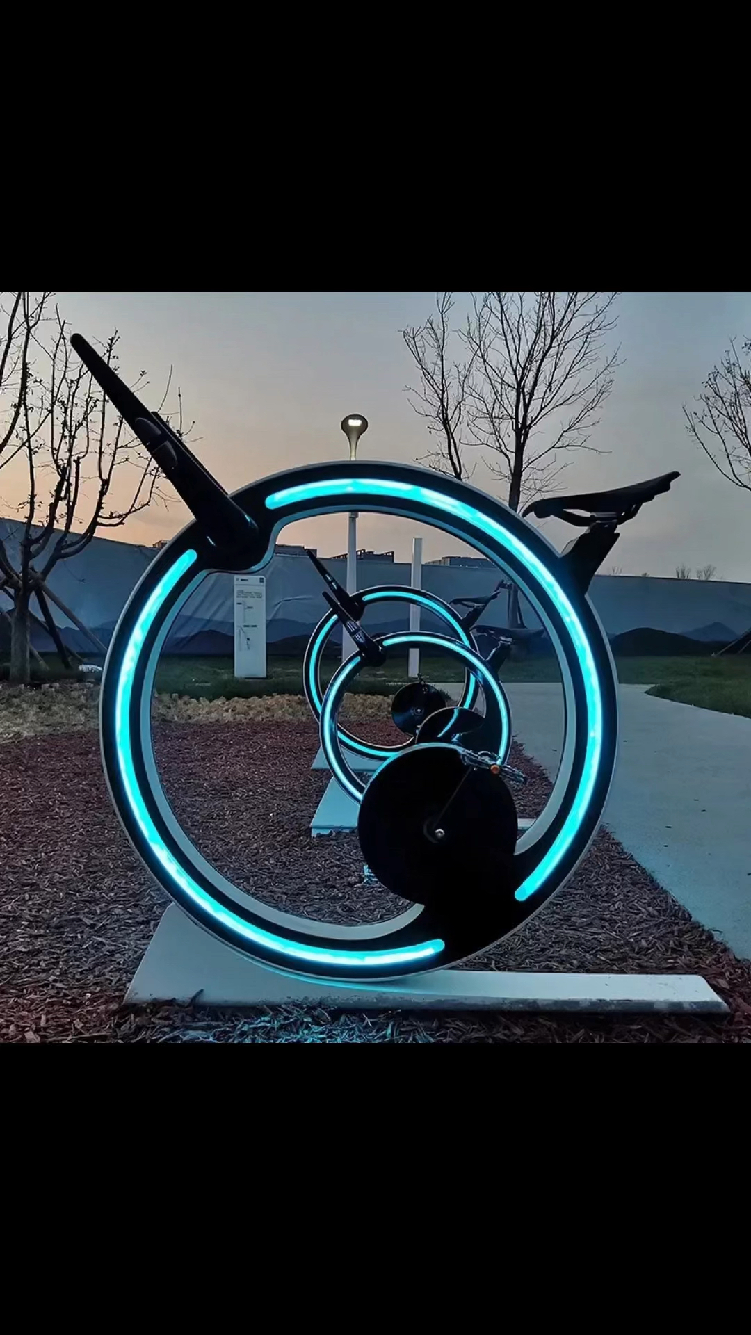 景区无动力发光喷泉单车