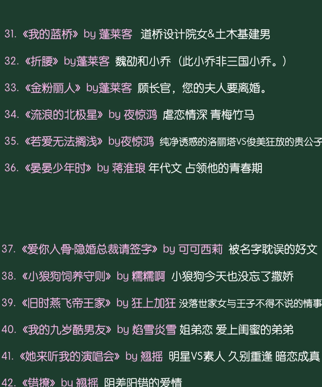 书荒时值得n刷的50本超好看言情小说合集,解决一切无聊不开森!