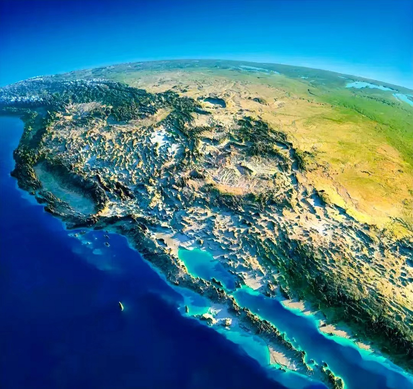 墨西哥境内这么长的一个半岛,这么大的海湾,就在洛杉矶南部,美国就一