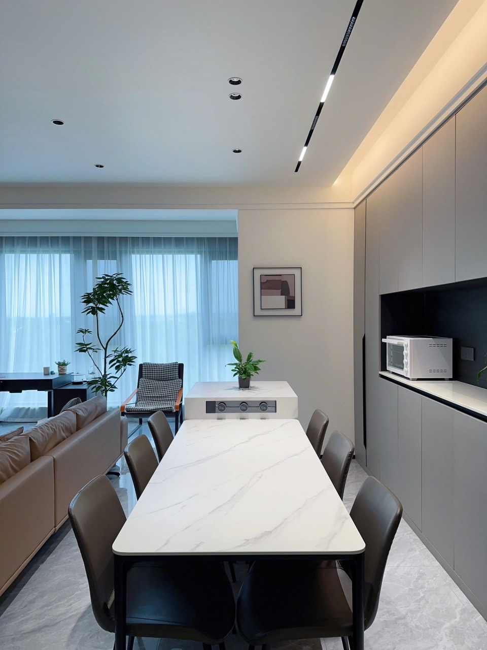 横厅现代简约风装修实景分享,明快简洁耐看的家.