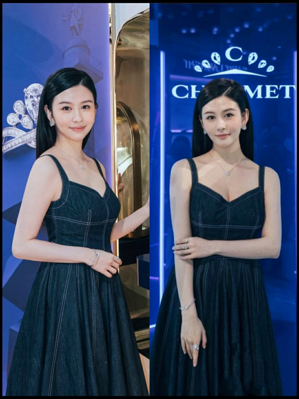 邱淑贞女儿沈月出席尚美巴黎活动# 邱淑贞22岁的女儿沈月,身穿郎
