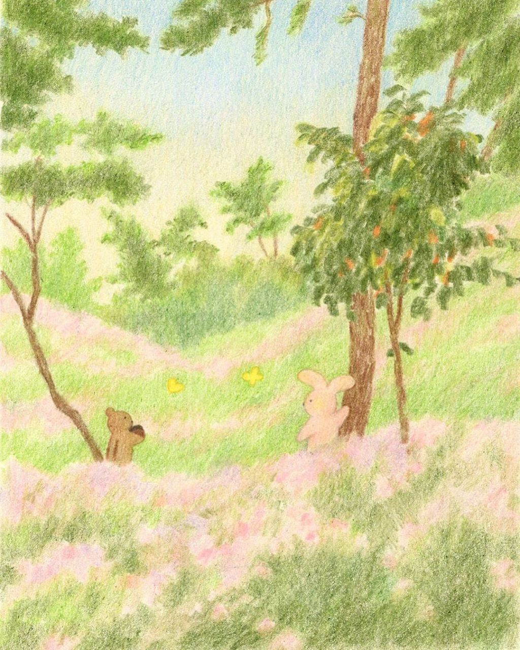 韩国插画师kim笔下治愈的春日风格 676767 #插画