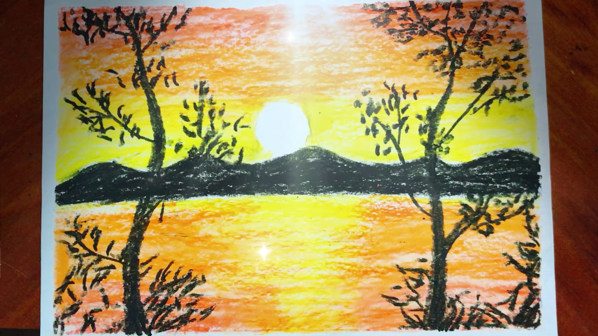 教你用蜡笔画风景,一看就会系列,让孩子动手的时候了