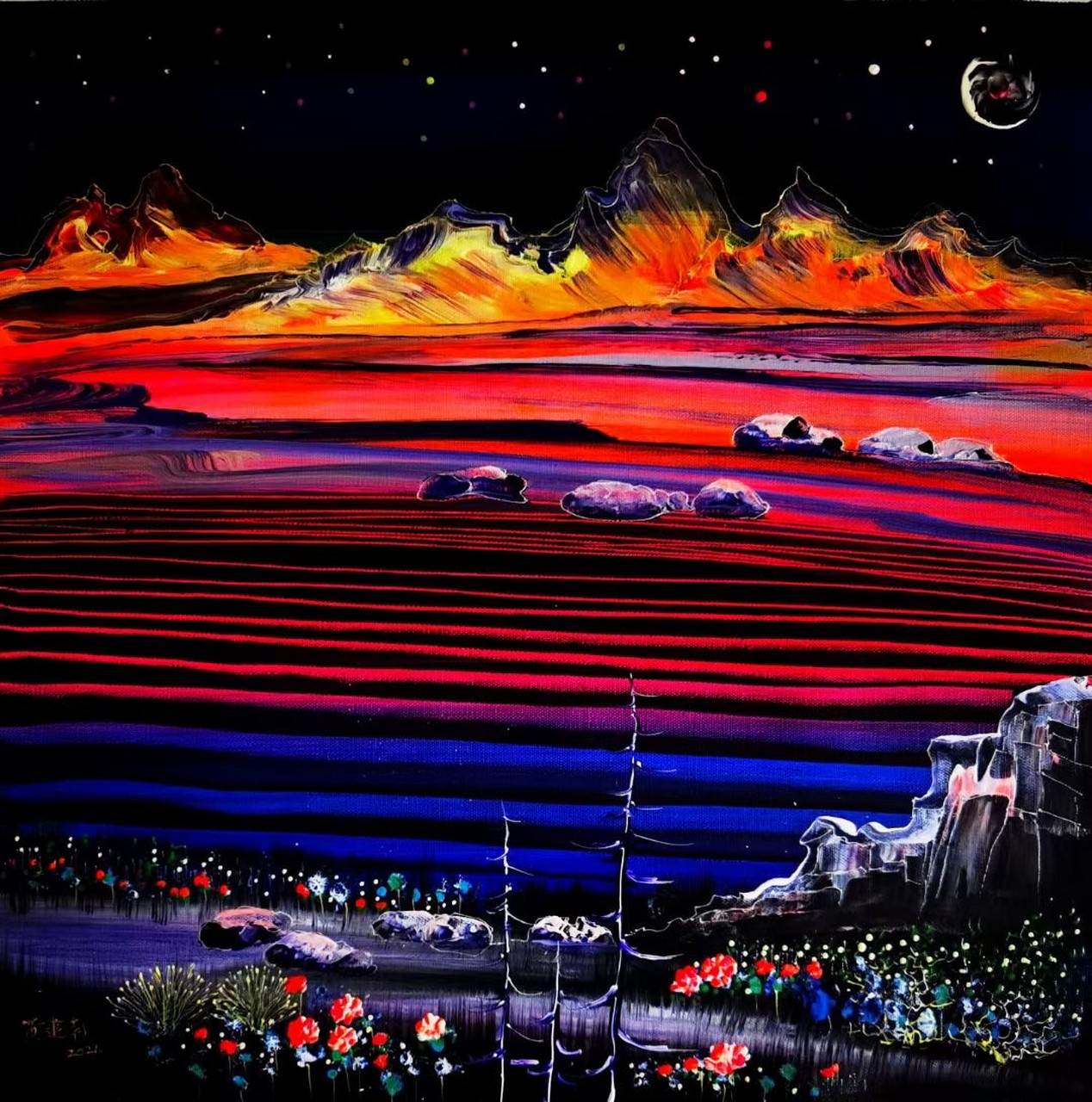 黄建南简介 黄建南,号:妙建.国家一级美术师,擅长油画,国画.