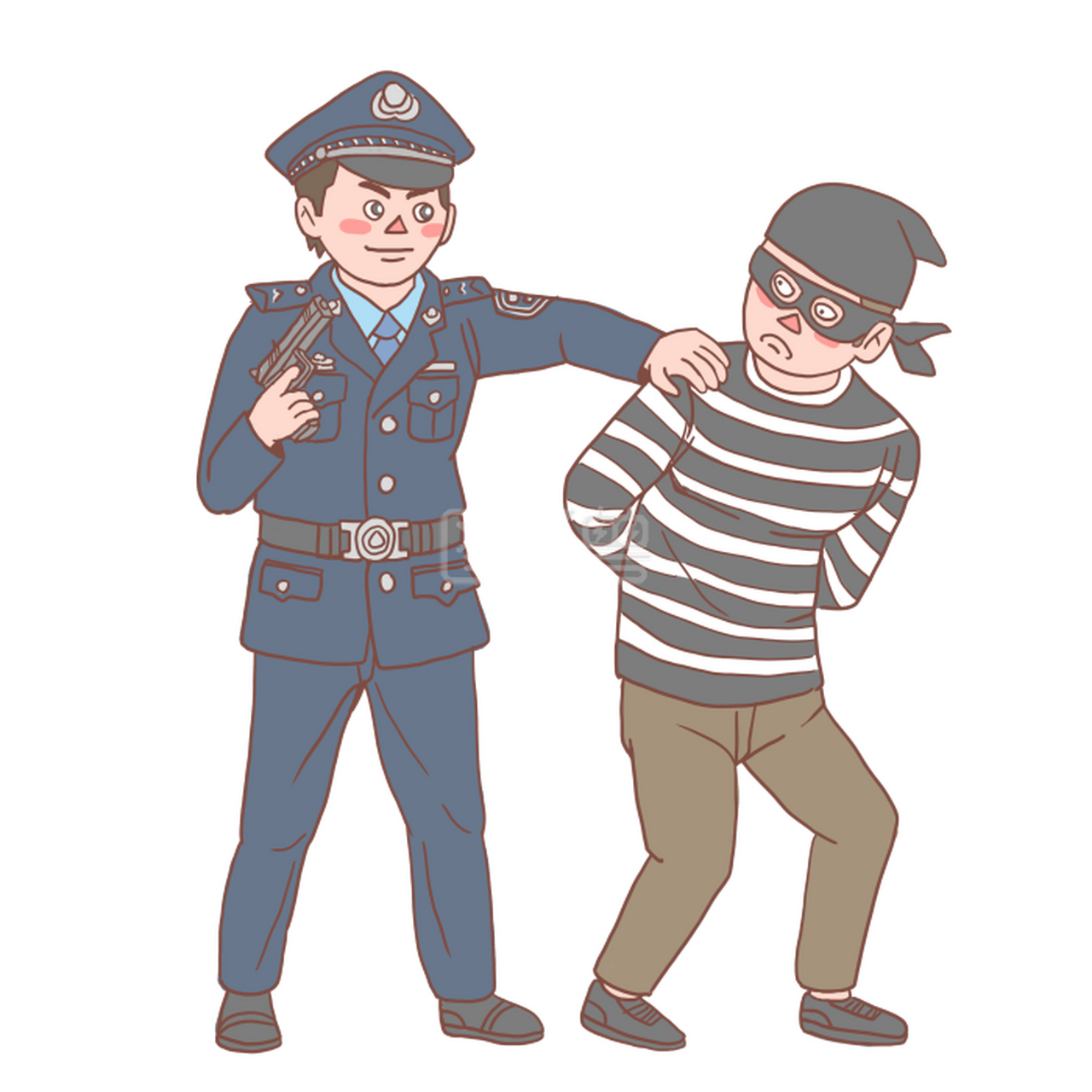 " 餐厅里的服务员一拥而上,将小偷围住.